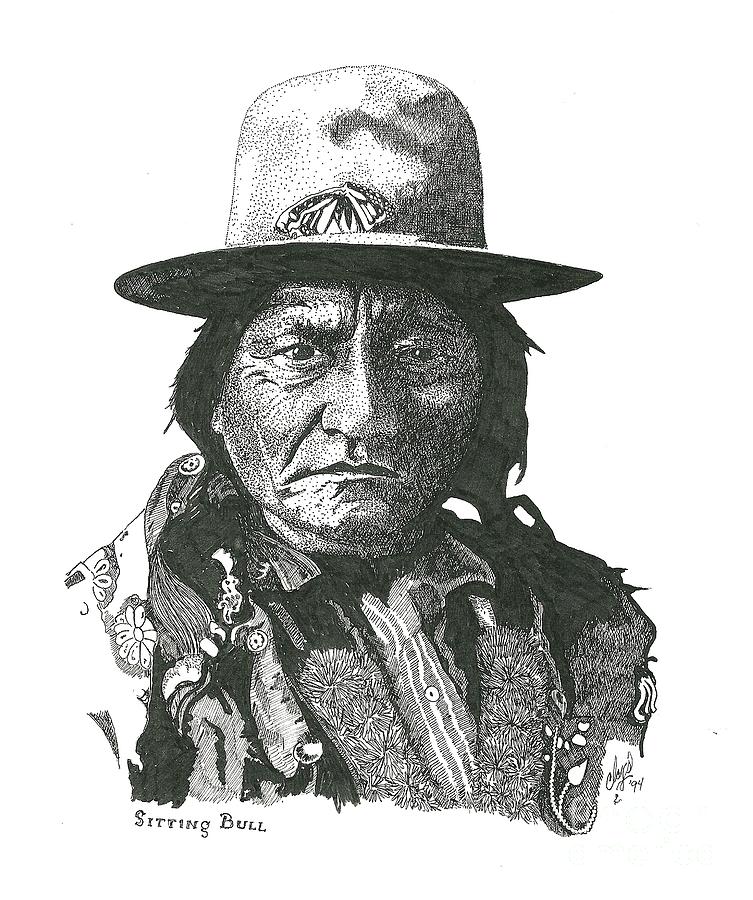 Sitting Bull Drawing by Clayton Cannaday Fine Art America