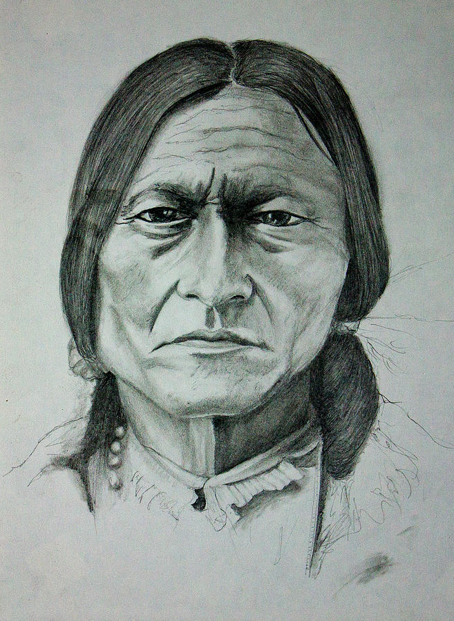 Sitting Bull Drawing by Jason Reid Fine Art America