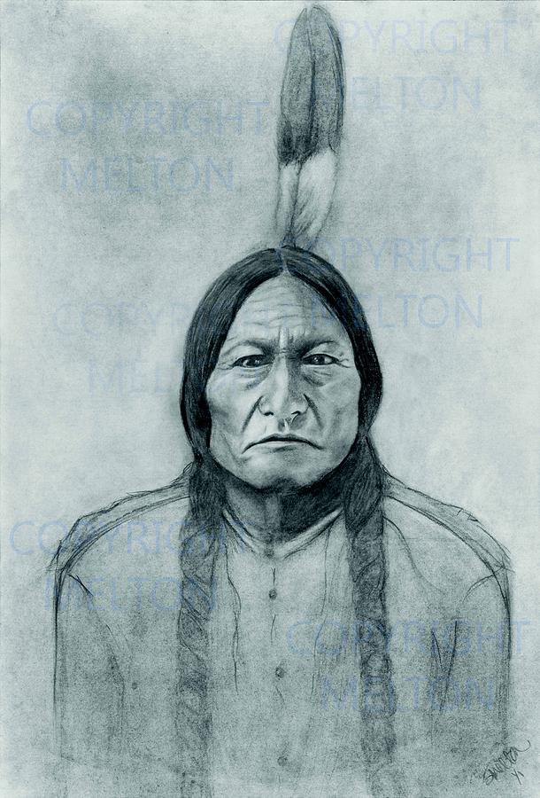 Sitting Bull Drawing by Sarahbeth Melton