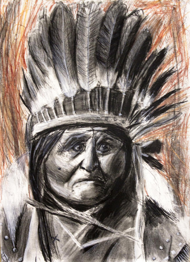Sitting Bull with Headdress Drawing by Don Lee Fine Art America
