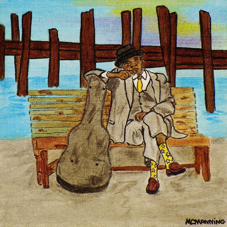 Sitting On The Dock Of The Bay Painting by Celeste Manning