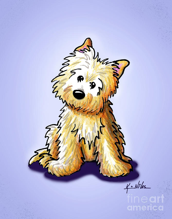 Sitting Cairn Terrier Drawing by Kim Niles