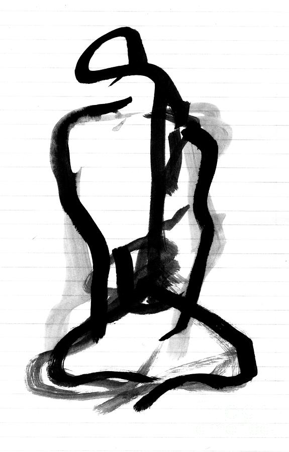 Sitting Figure Drawing by Christine Perry
