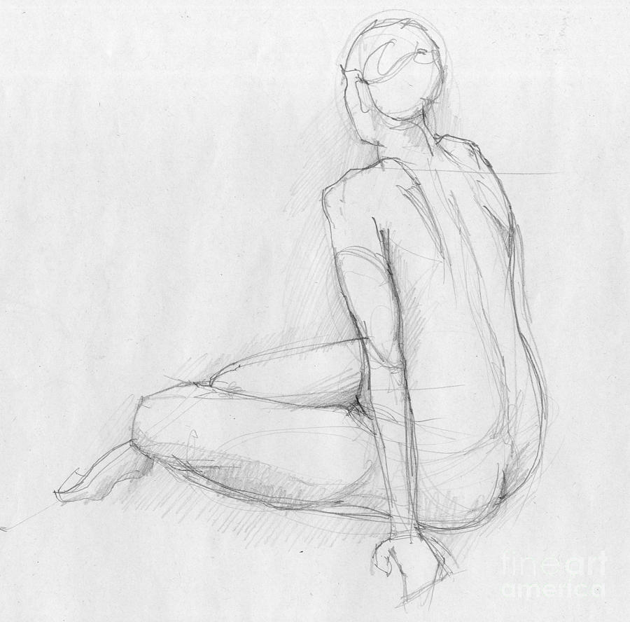 Sitting figure Drawing by Peut Etre.