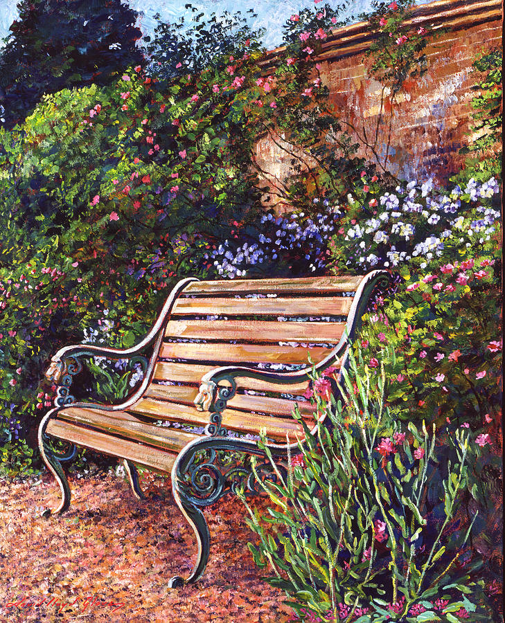 SiTTING IN THE GARDEN Painting by David Lloyd Glover