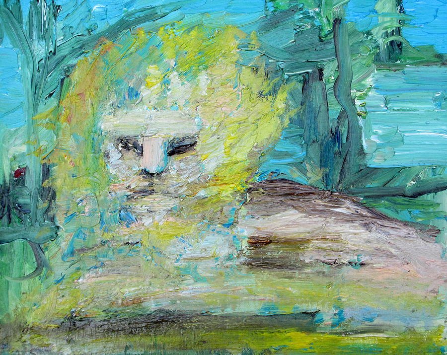 Lion Painting - SITTING LION oil portrait by Fabrizio Cassetta