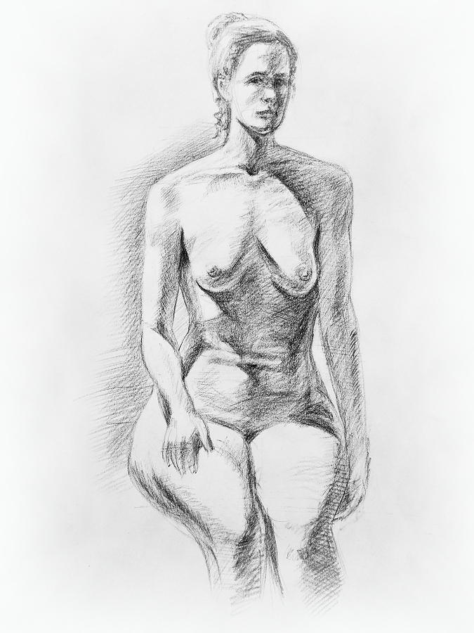 Sitting Model Study Drawing by Irina Sztukowski
