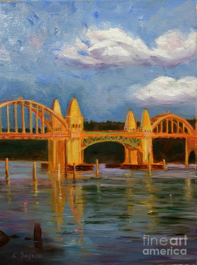 Siuslaw River Bridge Painting by Liz Snyder
