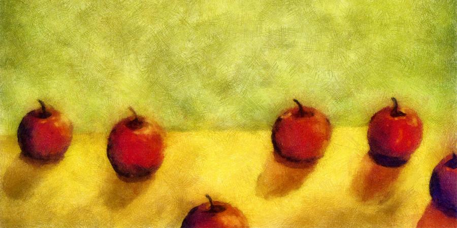 Six Apples Painting by Michelle Calkins