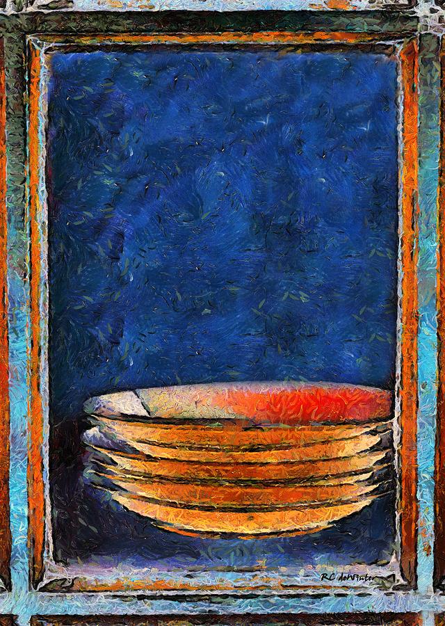 Six Japanese Bowls Painting by RC DeWinter
