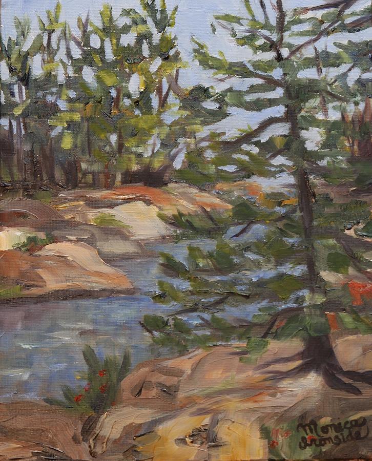 Six Mile Lake Channel Painting by Monica Ironside