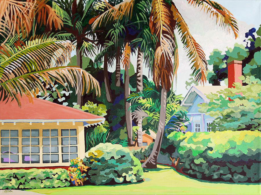 Six Palms Painting by Melinda Patrick