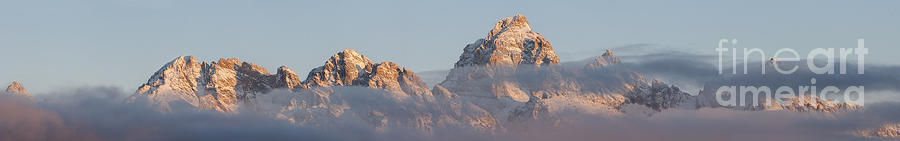 Mountain Photograph - Six Peaks of the Teton Mountain range by Wildlife Fine Art