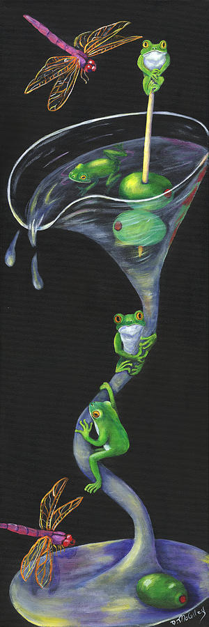 Frog Painting - Six Sips Of Separation by Debbie McCulley