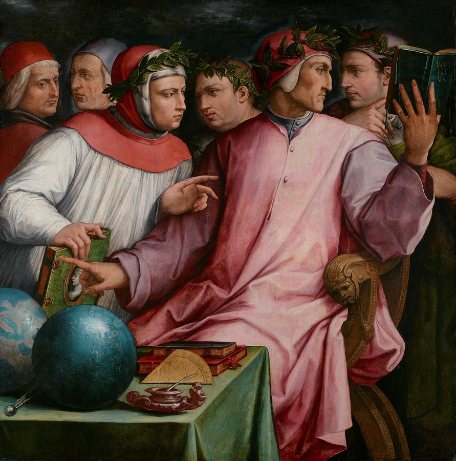 Portrait Painting - Six Tuscan Poets by Giorgio Vasari
