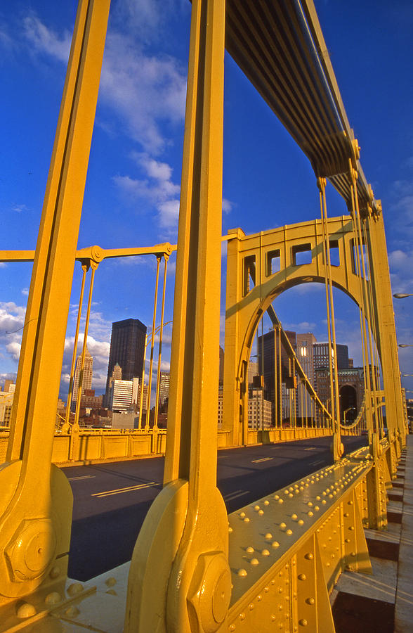 Sixth Street bridge yellow Pittsburgh Photograph by Blair Seitz