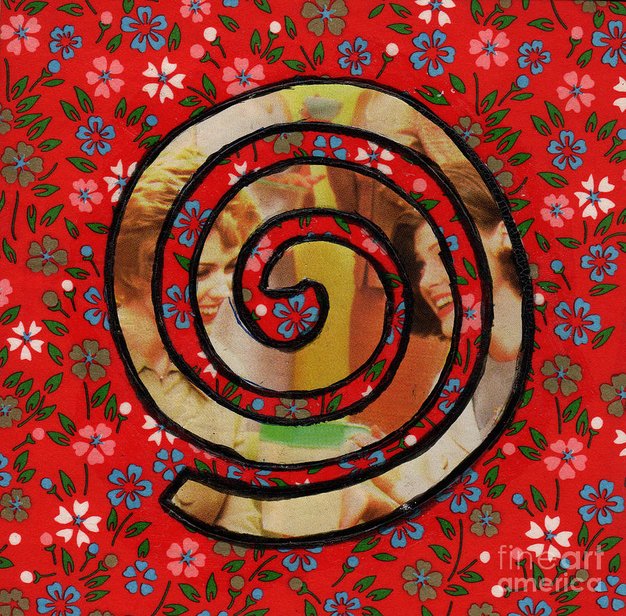 Sixties Women Spiral Mixed Media by Christine Perry