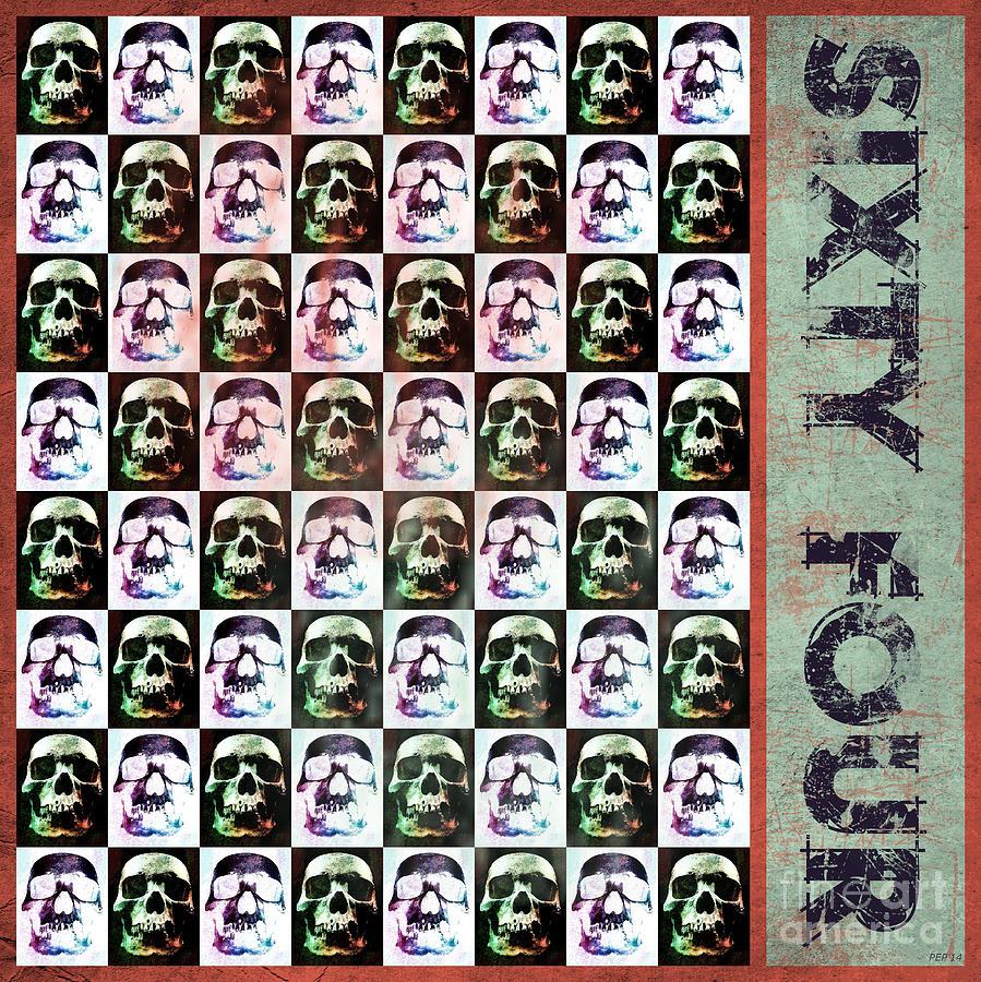 Sixty Four Skulls Digital Art by Phil Perkins