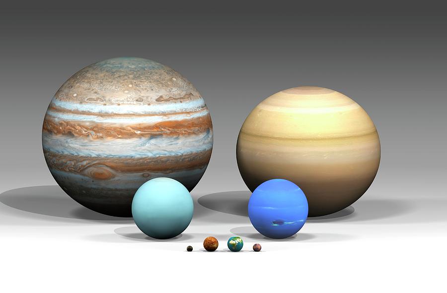 solar system planets size and color