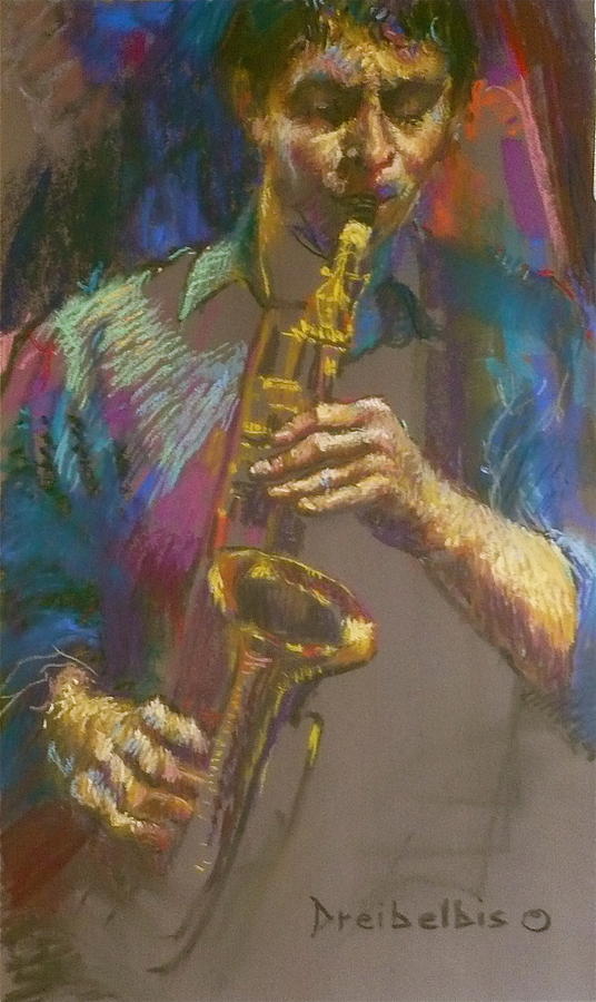 Sizzling Sax Painting by Ellen Dreibelbis