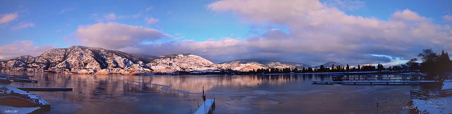Skaha Lake Panorama 2/5/2014  Photograph by Guy Hoffman
