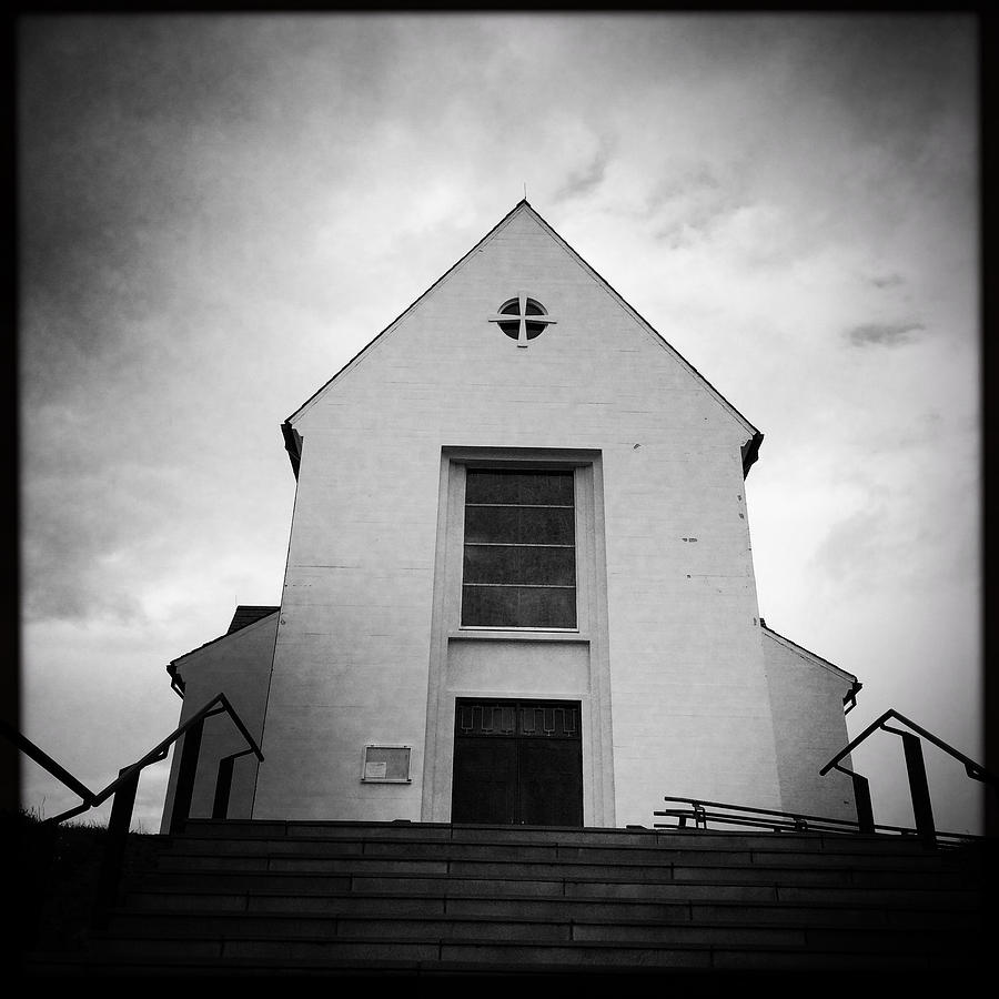 Black And White Photograph - Skalholt cathedral Iceland Europe black and white by Matthias Hauser