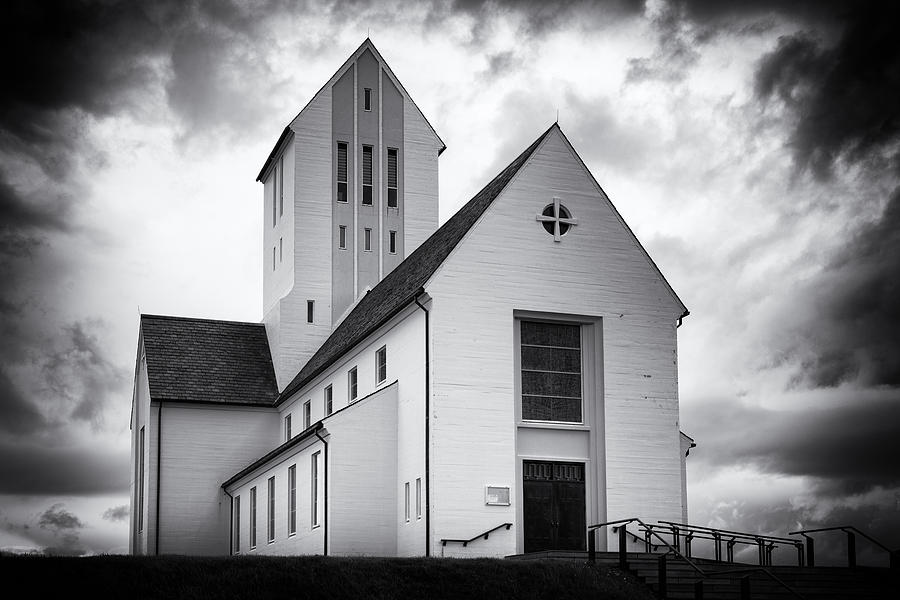 Skalholt church Iceland black and white Photograph by Matthias Hauser