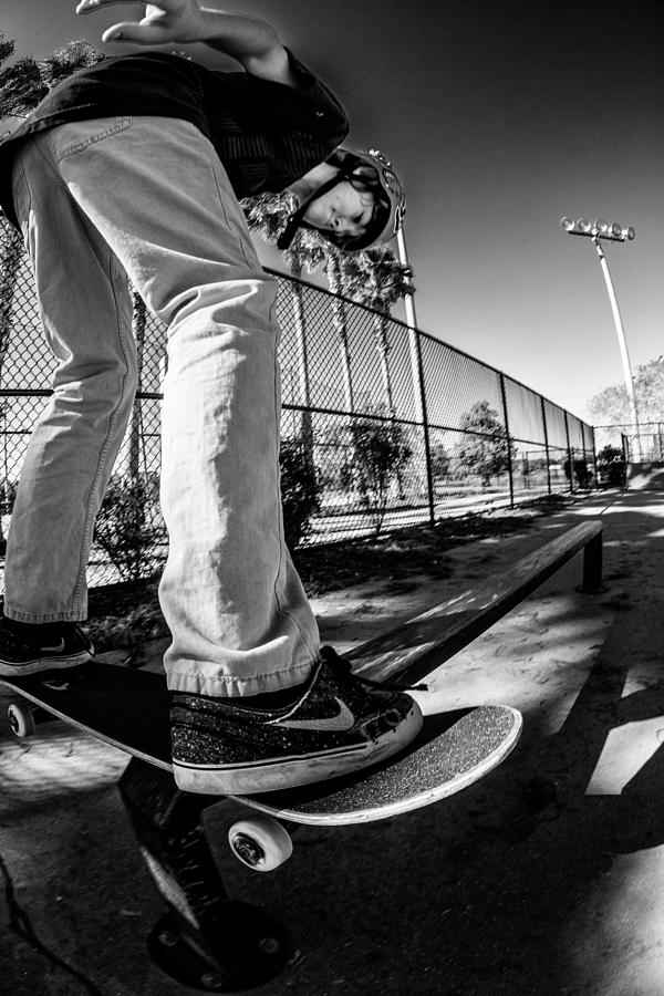 Skateboard Grinding Photograph by Kevin Cable