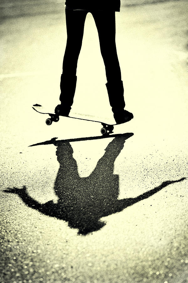 Skateboard Shadow Photograph by Susan Stone