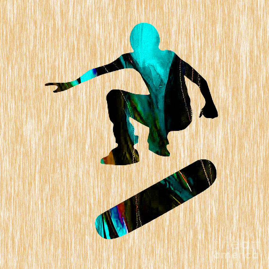 Skateboarder Art Mixed Media by Marvin Blaine