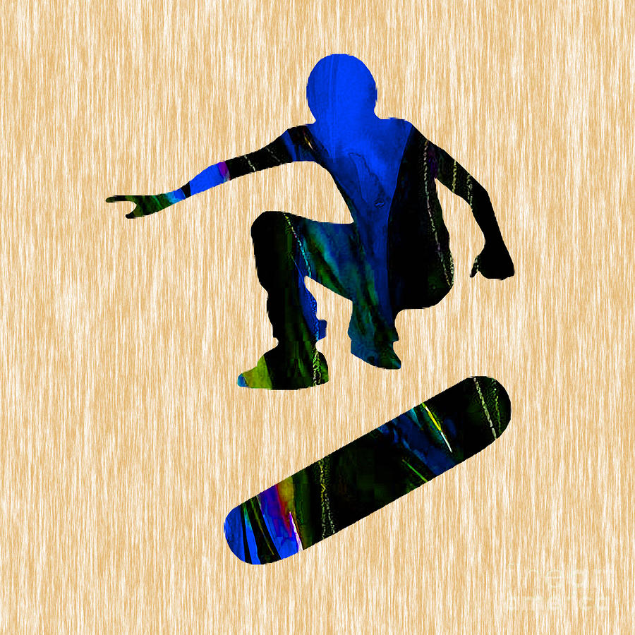 Skateboarder  Mixed Media by Marvin Blaine