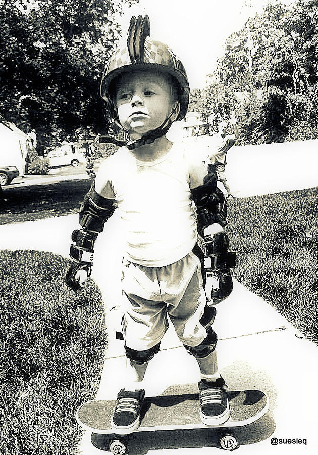 Little Boys Photograph - Skateboarder2 by Sue Rosen