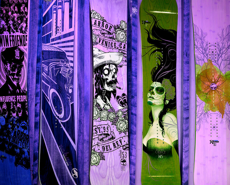 Skateboards In Lilac Photograph by Fraida Gutovich