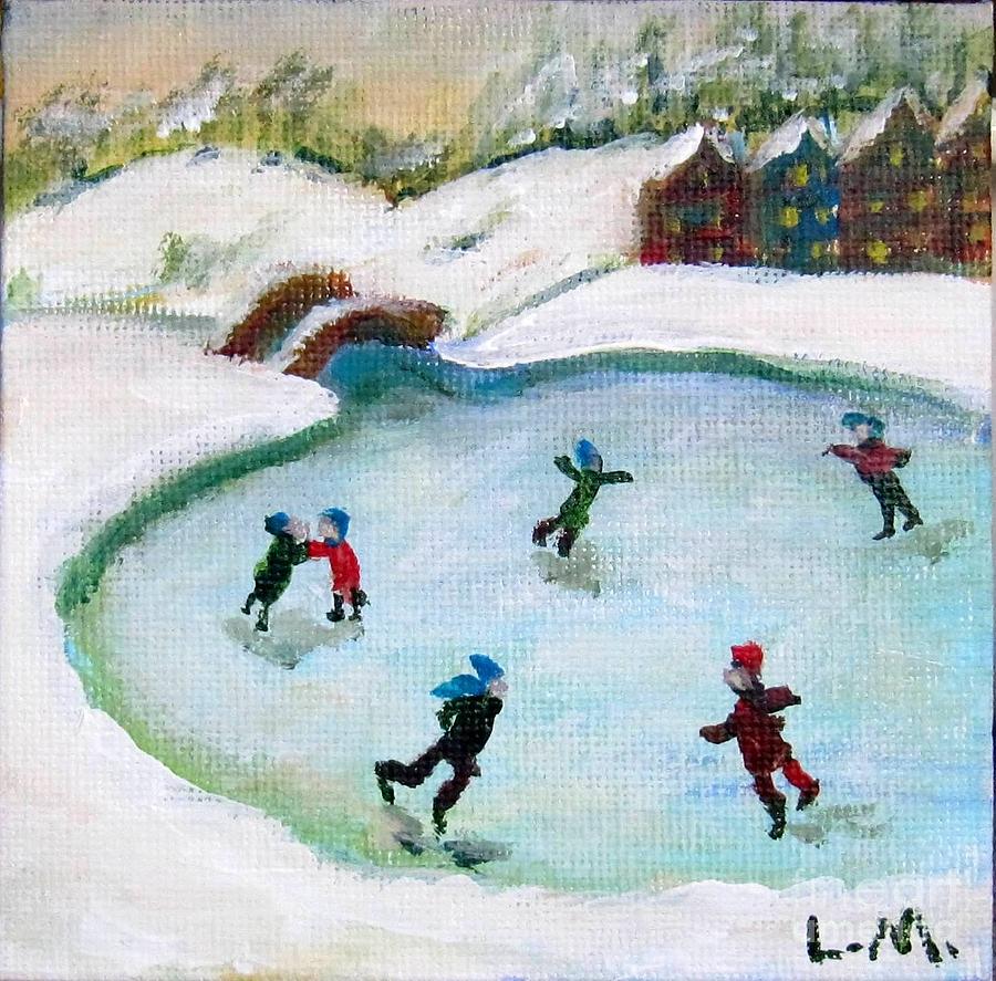 Skating Pond Painting by Laurie Morgan