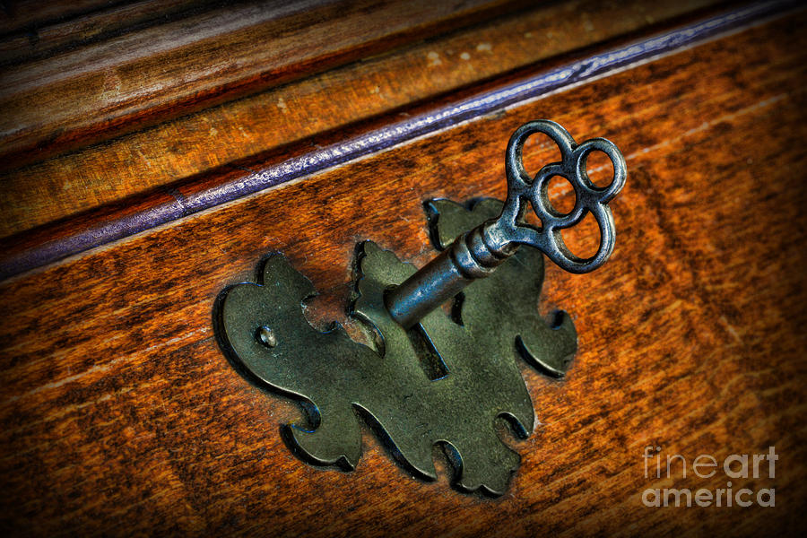 antique key and lock