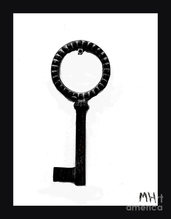 Black And White Photograph - Skeleton Key Two Black and White by Marsha Heiken
