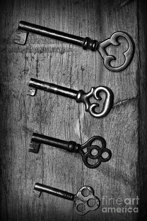 Skeleton Keys in Black and White Photograph by Paul Ward