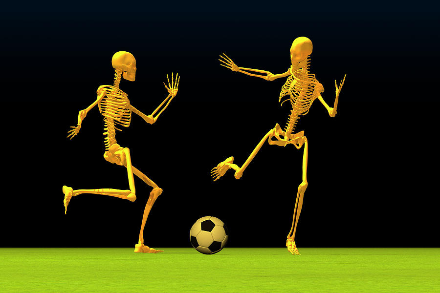 Skeletons Playing Football Photograph by Carol & Mike Werner