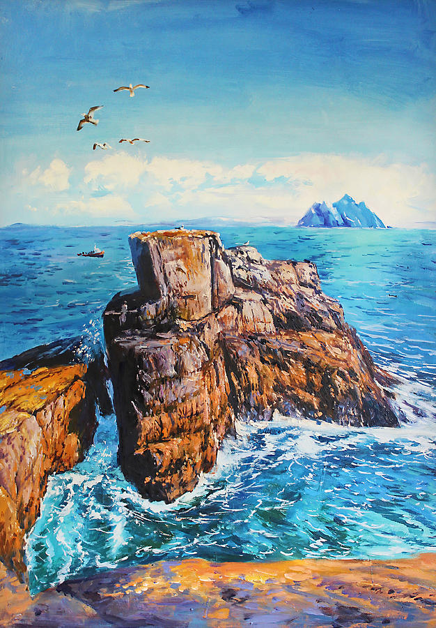 Skellig Michael Painting by Conor McGuire