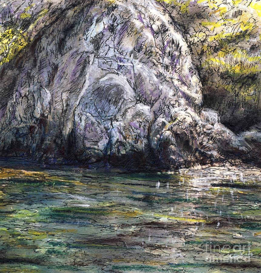 Sketch at Lions Head Catalina Mixed Media by Randy Sprout