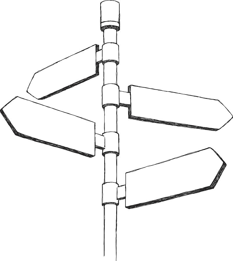Sketch Directional Sign Drawing by Saemilee