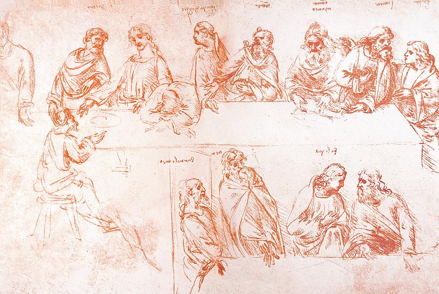 Leonardo Da Vinci Photograph - Sketch For The Last Supper by Sheila Terry