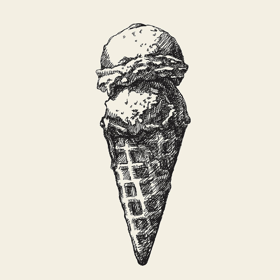 Sketch Ice Cream Digital Art by Saemilee