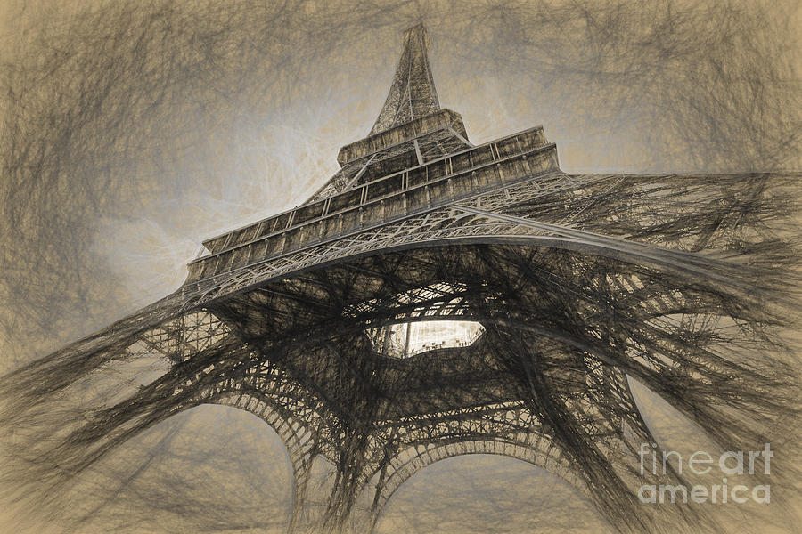 Eiffel Tower Photograph - Sketch of Eiffel Tower by Sheila Smart Fine Art Photography