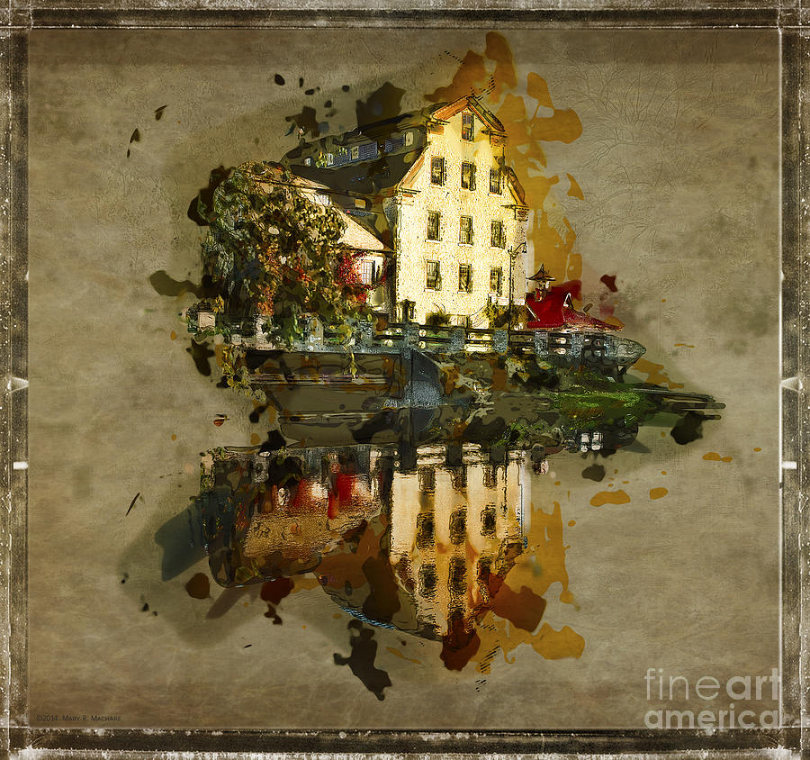 Sketch of the Old Mill - Cedarburg Digital Art by Mary Machare