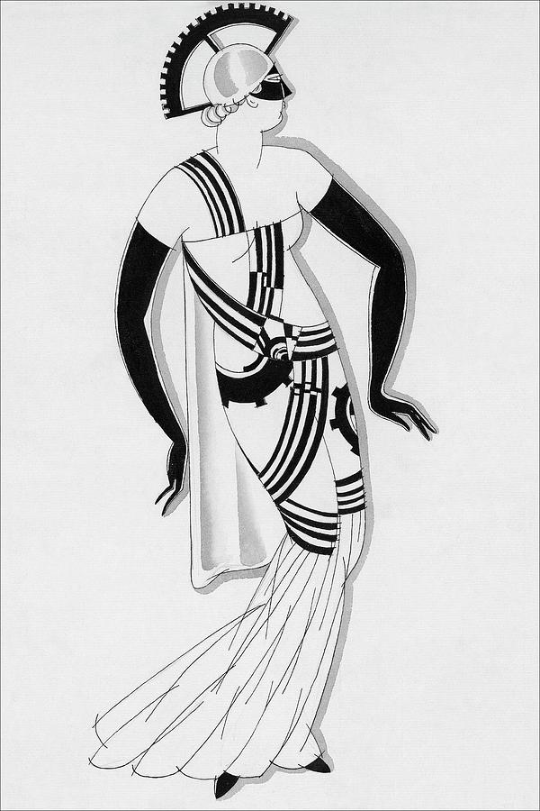 Sketch Of Woman Wearing Hyperprism Costume Digital Art by Robert E. Locher