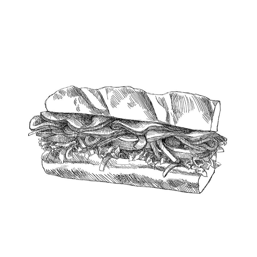 Sketch Sandwich Drawing by Saemilee