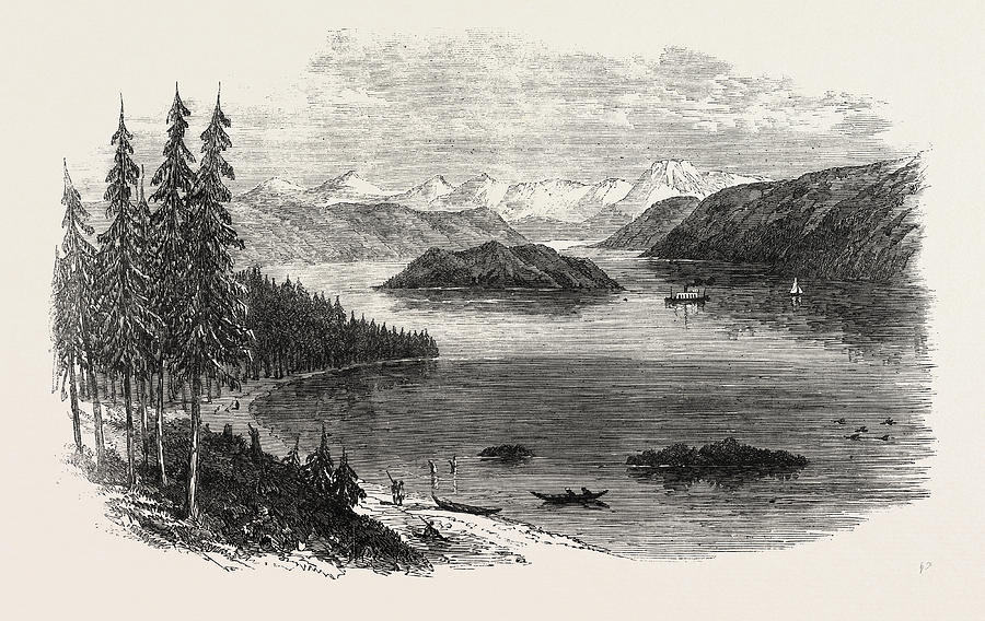 Mountain Drawing - Sketches From British Columbia Harrison Lake by English School