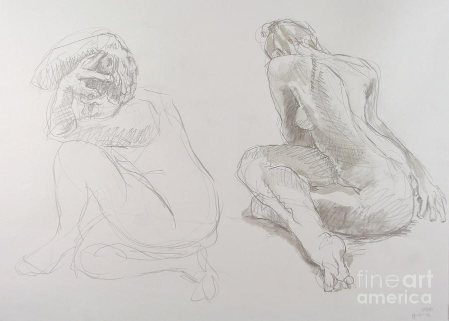 Nude Drawing - Sketches of Sara  by Andy Gordon