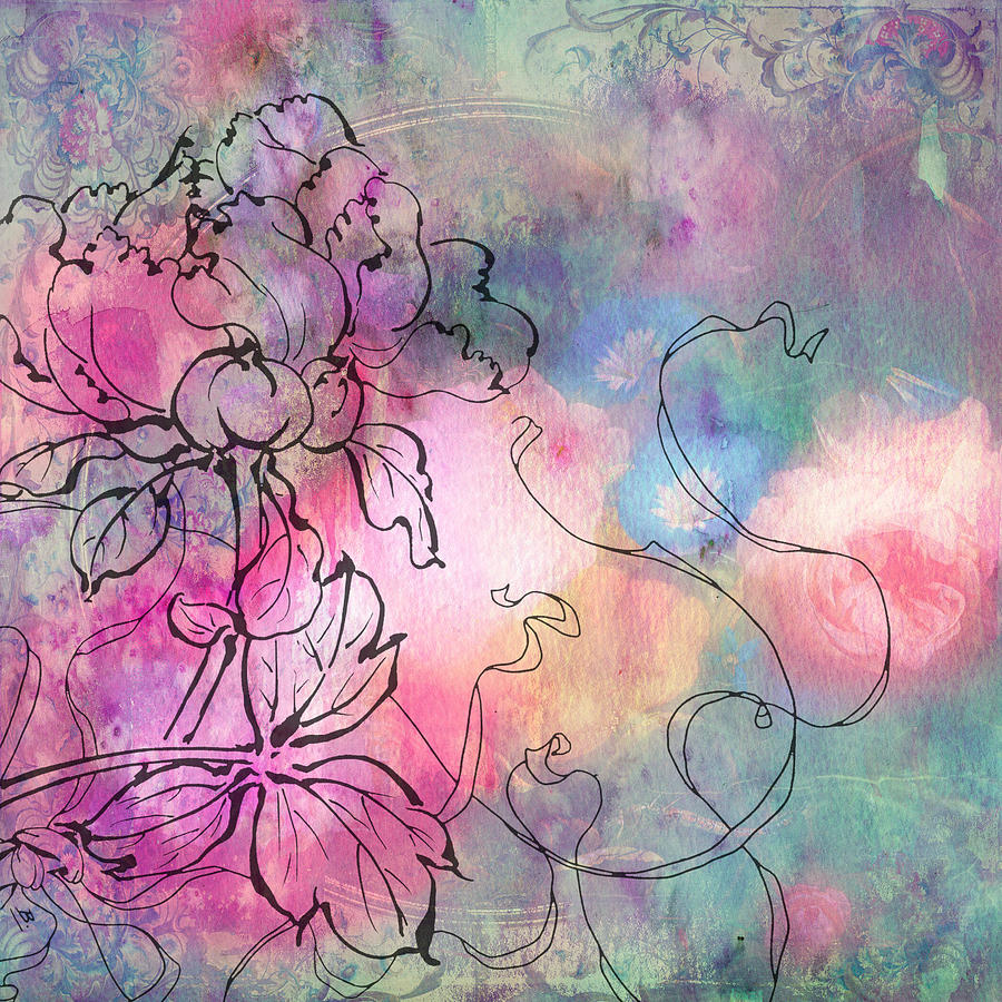 Sketchflowers - Dahlia Painting by MGL Meiklejohn Graphics Licensing